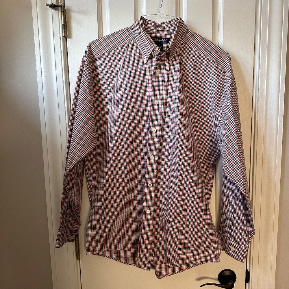 Structure - Men's Multicolor Gingham Button Down … - image 2